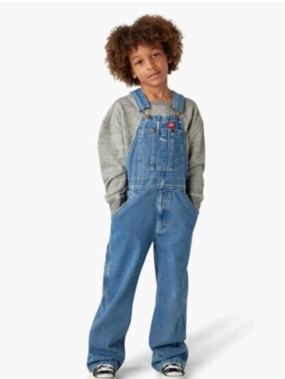 DICKIES Kids  Medium 10/12 Overalls Carpenter Jeans Denim WORN ONCE!!!  EUC!!